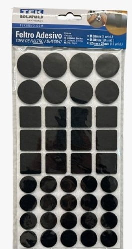 FELTRO ADESIVO KIT C/40 UND PRETO