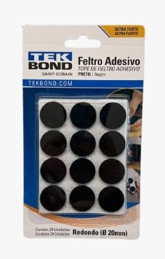 FELTRO ADESIVO REDONDO 20MM C/24UNI