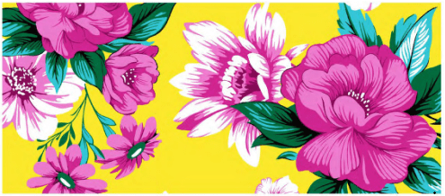 CHITA FLORAL ROSA FD AMARELO