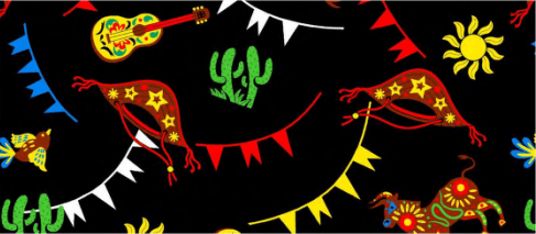 CHITA JUNINO BANDEIRINHAS E VIOLAO FD PRETO