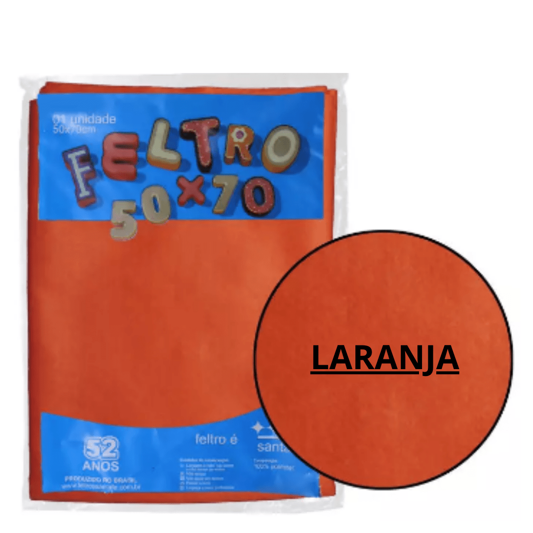FELTRO 50X70 COR LARANJA