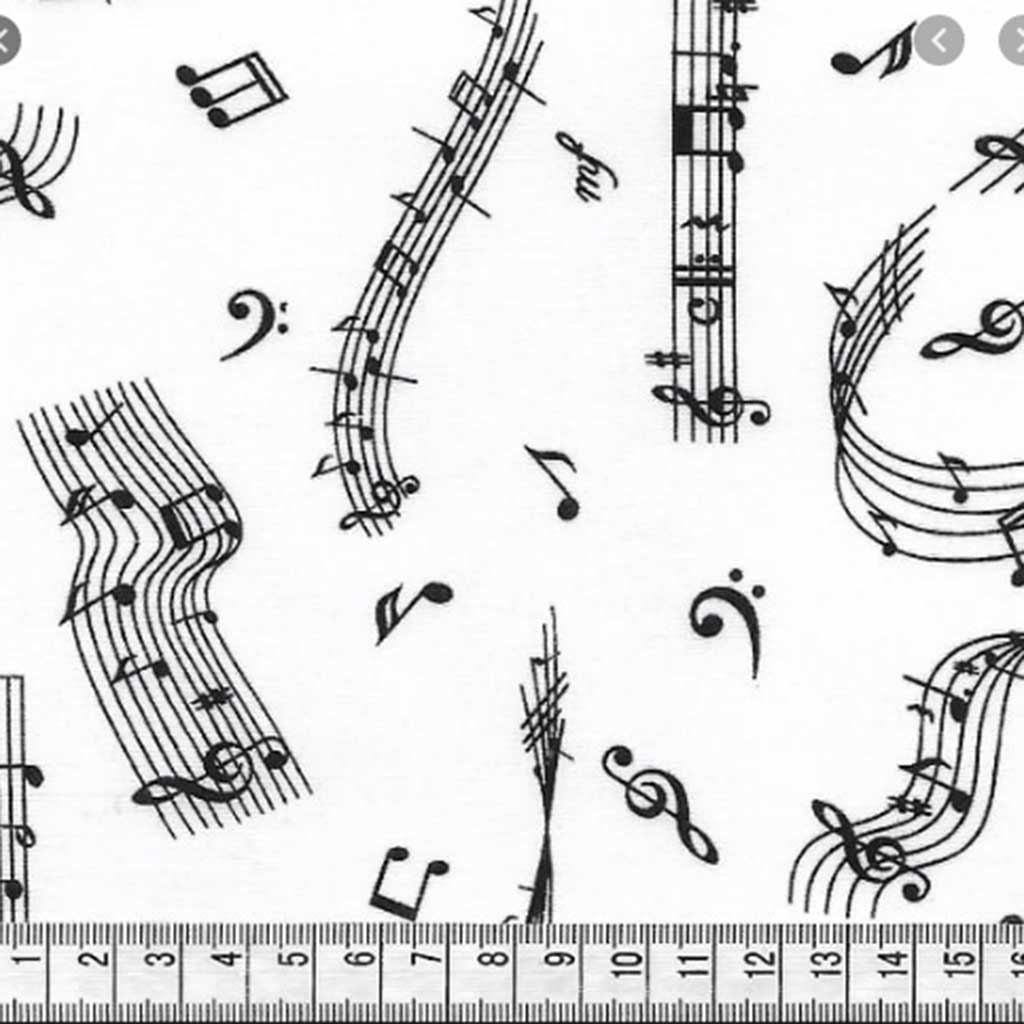 Tricoline Notas Musicais Branco