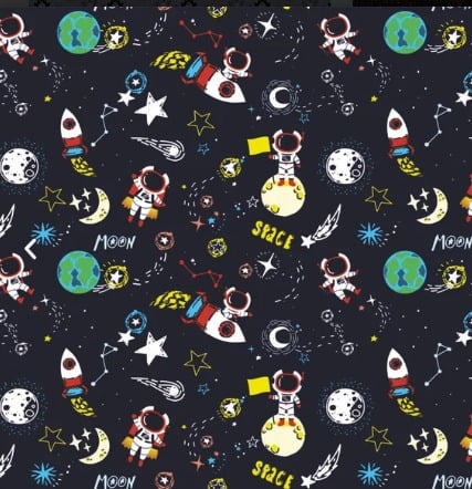 DECOR ESTAMPADO ASTRONAUTA AZUL