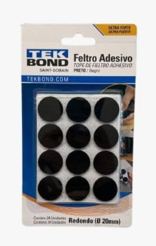 FELTRO ADESIVO REDONDO 20MM C/24UNI