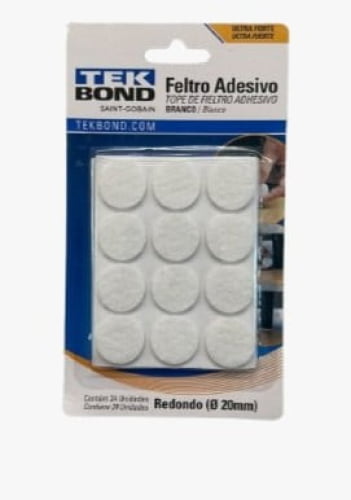 FELTRO ADESIVO REDONDO 20MM C/24UNI