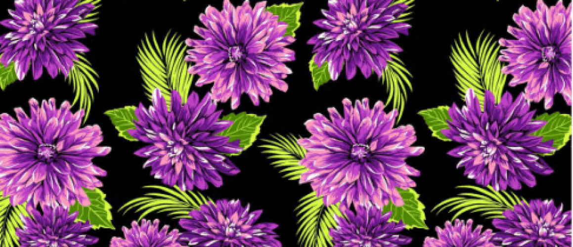 CHITA FLORAL ROXO FD PRETO