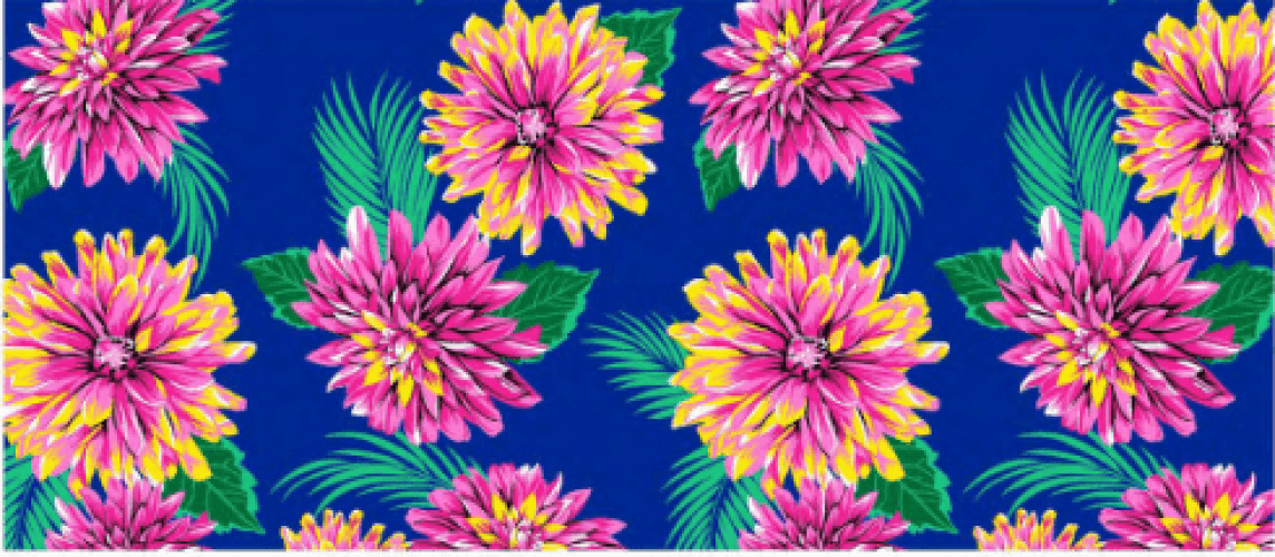 CHITA FLORES ROSA/AMARELA FD MARINHO