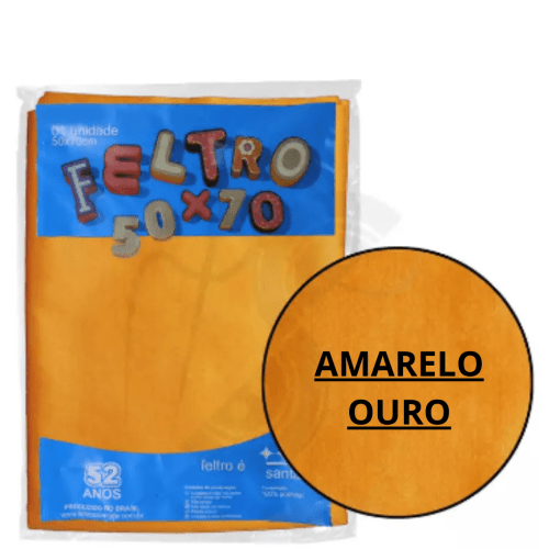 FELTRO 50X70 COR AMARELO OURO