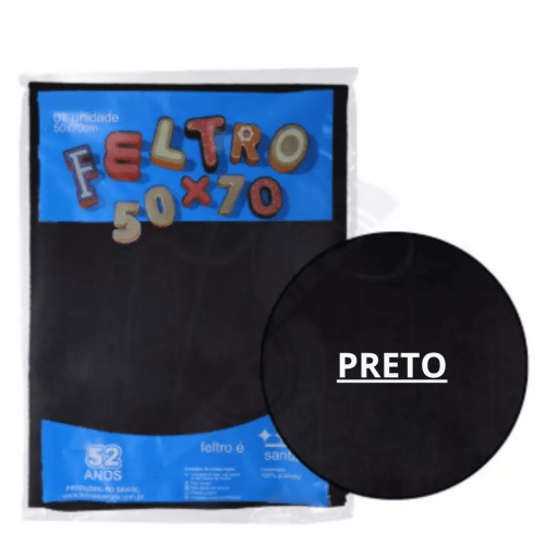 FELTRO 50X70 COR PRETO