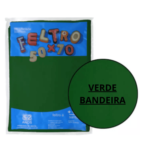 FELTRO 50X70 COR VERDE BANDEIRA 