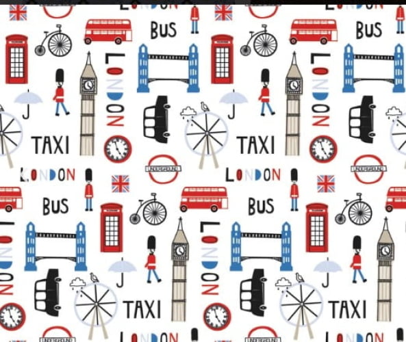 DECOR ESTAMPADO  LONDON AZUL