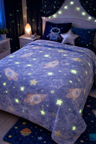 ULTRA SOFT FLEECE GLOW ESTRELAS AZUL