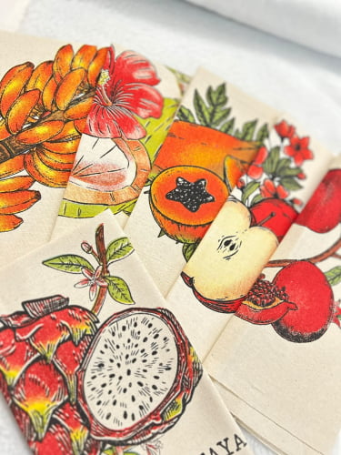 PANO DE PRATO RUSTICO ESTAMPA FRUTAS