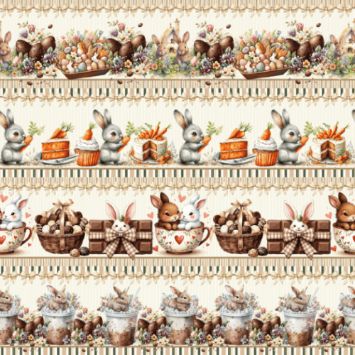 TRICOLINE BARRADO PASCOA COELHOS E CHOCOLATES 