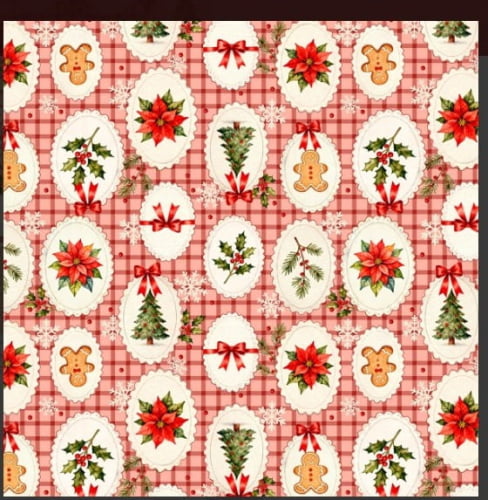 TRICOLINE DECORACAO NATALINA XADREZ FD VERMELHO