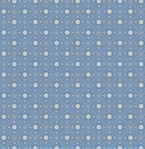 TRICOLINE GEOMETRICO FLORAL FD AZUL ANTIGO