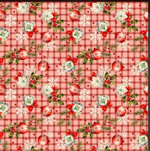 TRICOLINE NATAL ENFEITE XADREZ FD VERMELHO
