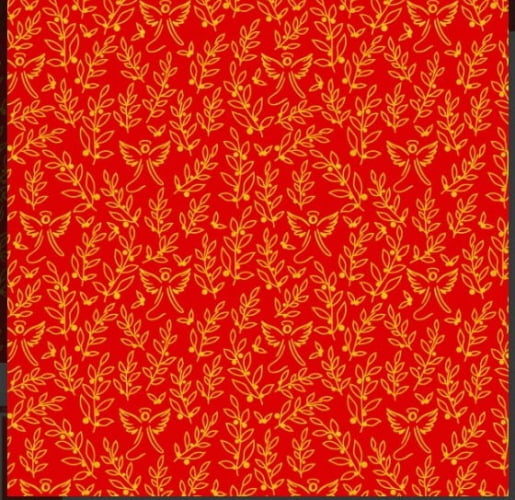 TRICOLINE NATAL FOLHAGEM ANJOS FD VERMELHO