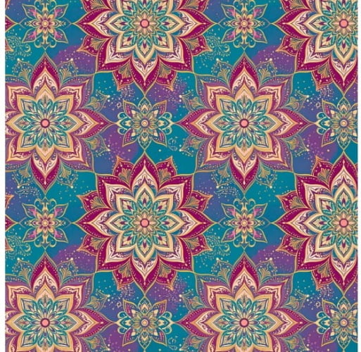 TRICOLINE DIGITAL MANDALA FLORES ROXO/VERMELHO