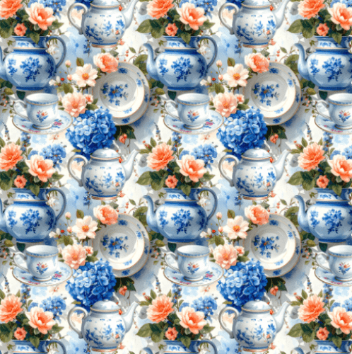 TRICOLINE TEAPOT AND CUP