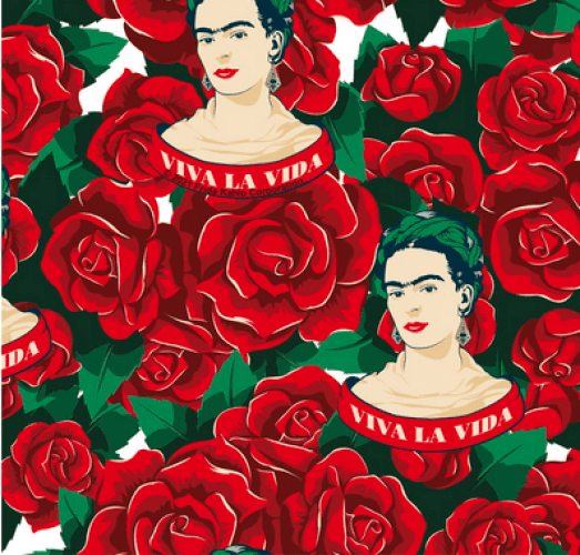 Tricoline Frida c/Rosas Vermelhas