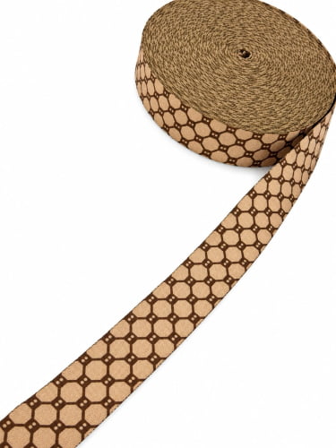 ALÇA ACETINADA 30MM GEOMETRICA BEGE