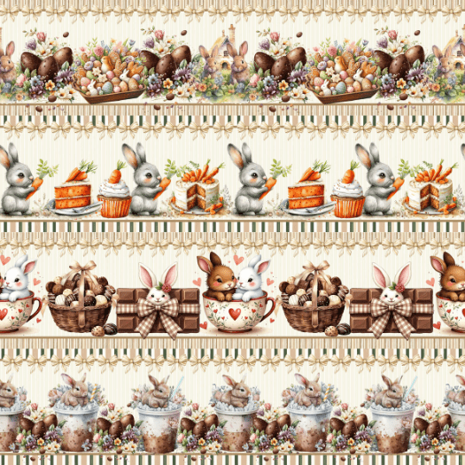 TRICOLINE BARRADO PASCOA COELHOS E CHOCOLATES 