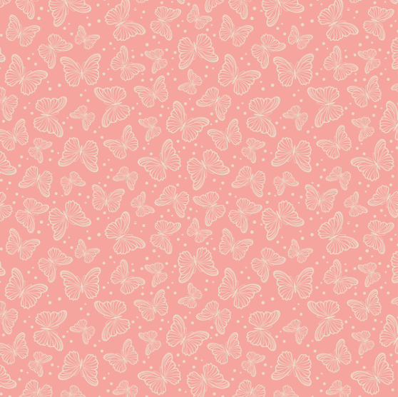 TRICOLINE BORBOLETAS FD ROSA ANTIGO