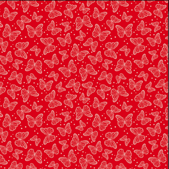 TRICOLINE BORBOLETAS FD VERMELHO