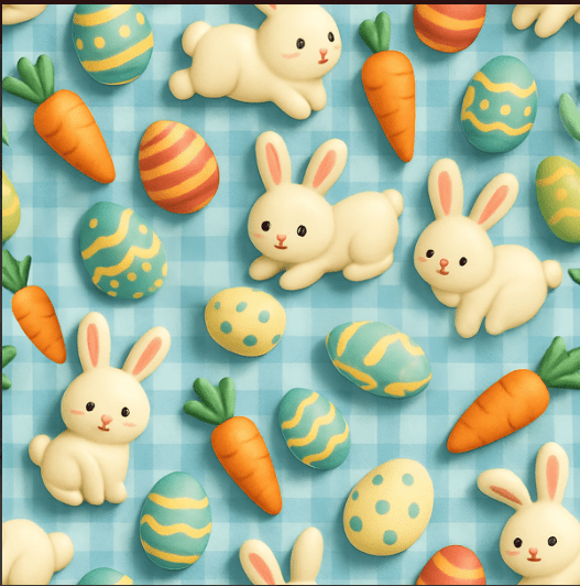 TRICOLINE PASCOA COELHOS E CENOURAS AZUL