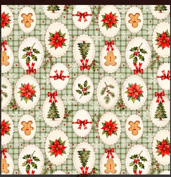 TRICOLINE DECORACAO NATALINA XADREZ FD VERDE 