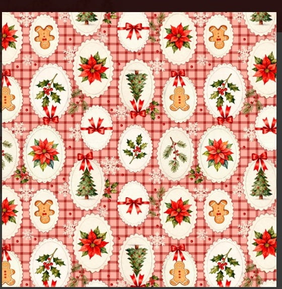 TRICOLINE DECORACAO NATALINA XADREZ FD VERMELHO