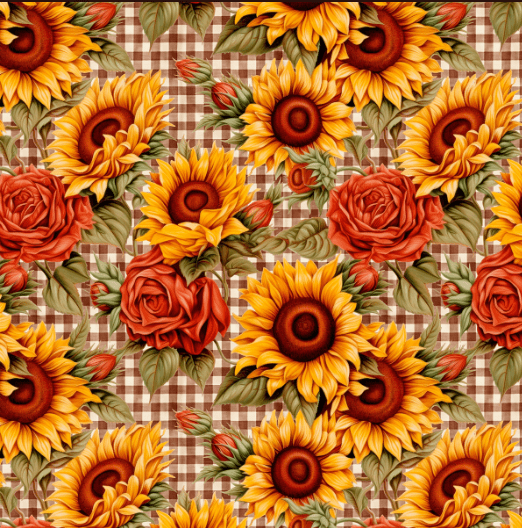 TRICOLINE JUNINO XADREZ MARROM CMARGARIDAS