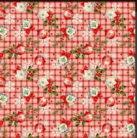 TRICOLINE NATAL ENFEITE XADREZ FD VERMELHO