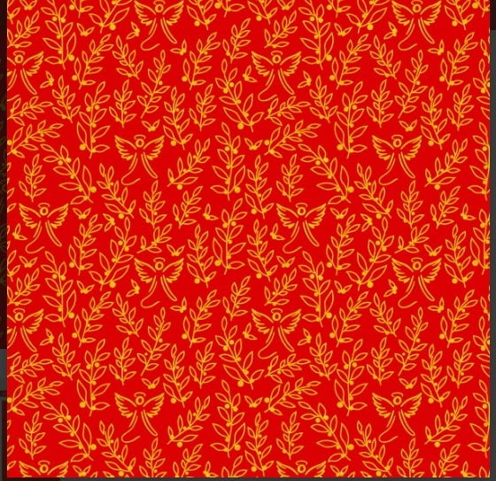 TRICOLINE NATAL FOLHAGEM ANJOS FD VERMELHO