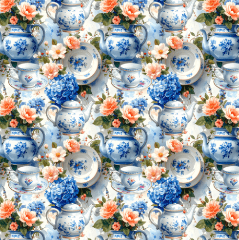 TRICOLINE TEAPOT AND CUP