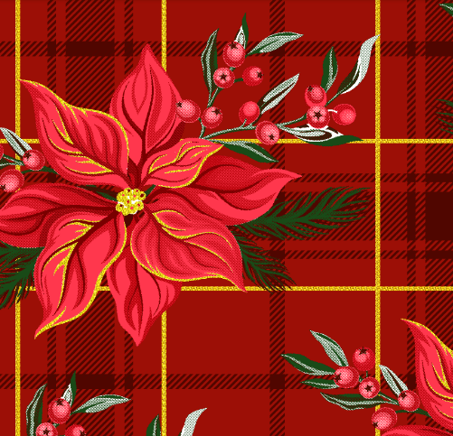 Tricoline Flor de Natal Vermelho